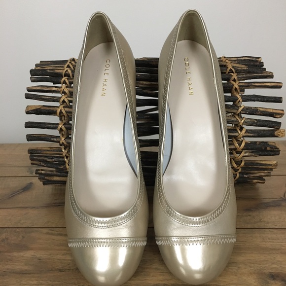 Cole Haan Shoes - Cole Haan, Low Wedge Gold Metallic colour, Size 7.5B, NWT